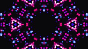 Abstract multicolored looping kaleidoscope animation for concert, night club, music video, events, shows, fashion, holiday, exhibition, LED screens and projection mapping.