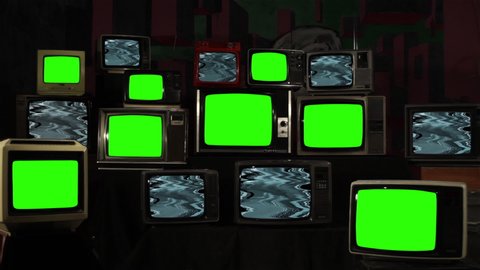 Vintage TV Sets Turning On and Off Green Screen with Glitch Effect. You can replace green screen with the footage or picture you want. You can do it with “Keying” effect in After Effects.
