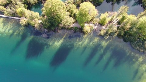 Aerial shot of Plitvice Lakes National Park Plitvicka jezera in Croatia,Europe