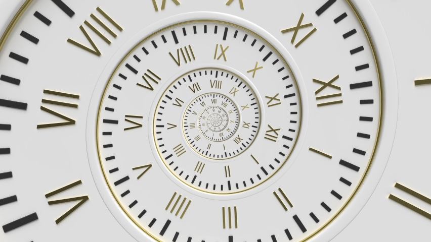 Abstract modern white spiral clock dial. Infinite time concept. Royalty-Free Stock Footage #1059885716