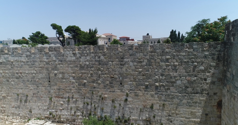 Jerusalem old city and golden dome - Aerial view