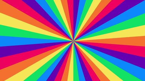 Spectrum psychedelic optical illusion. Abstract rainbow hypnotic animated background. Bright looping colorful wallpaper. Surreal multicolor dynamic backdrop.