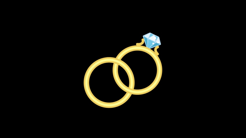 wedding rings animated icon black png Stock Footage Video (100% Royalty
