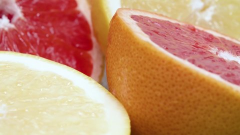 Fresh Half Cut Grapefruit on Turntable