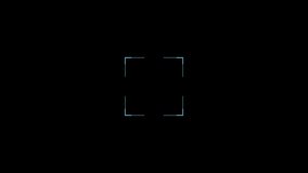 Loop out of fading of four corners of a square in center on a dark background from the Interface collection - FUI - HUD Video Element.