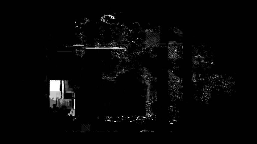 A sci-fi logo reveal transition on a black background with glitchy effect from the Corruption collection - Glitch Distortion Video Element.