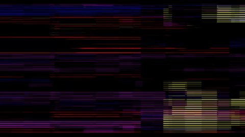 A black screen with colorful glitchy transition effect from the Corruption collection - Glitch Distortion Video Element.