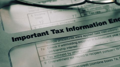 Close up of tax information letter