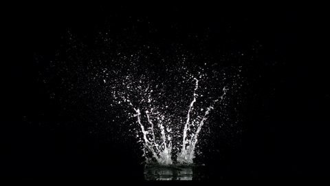 Effect of a water swash over a black background after a big implosion from the Abyss collection - Water VFX Video Element.