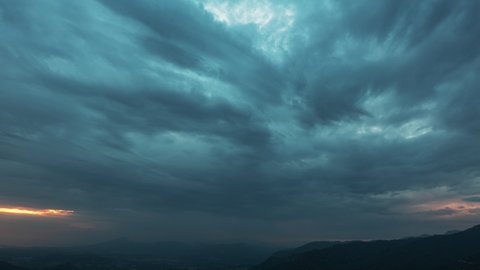 Timelapse of Clouds at Blue Hour
