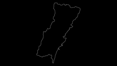 Mount Lebanon governorate map outline animation