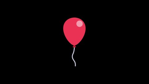 Balloon animated icon with black png background. More elements in our portfolio.