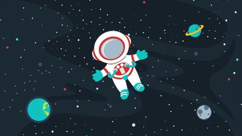 Animation Of An Astronaut At Space