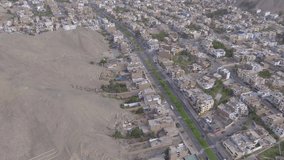 Aerial video made with drone on lima Peru. La Molina district.