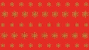 HD Christmas red background with golden disappearing snowflakes