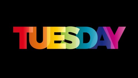 Word Tuesday Vector Banner Text Colored Stock Vector (Royalty Free ...