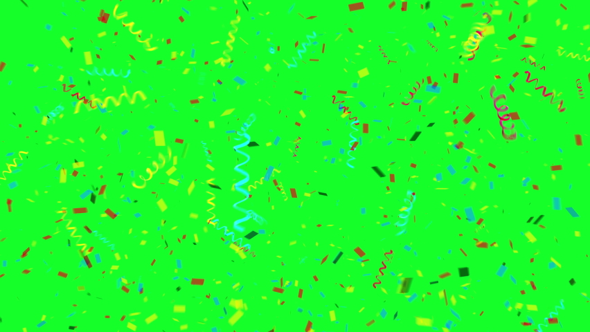 Colorful Confetti Explosion on Green Screen