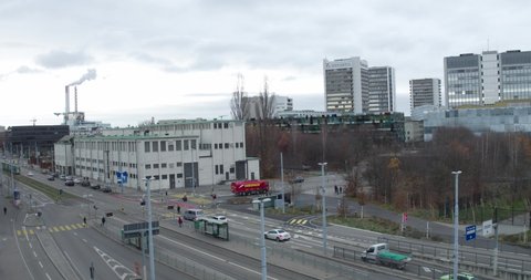 BASEL, SWITZERLAND - MARCH 21, 2019:View of the Novartis. Novartis is a global pharmaceutical company with strong Swiss roots. 