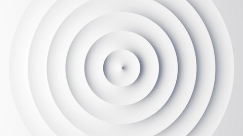 Abstract template with animation of white circular waves. Background for your presentation. Seamless loop 4k 60 fps video. 3D illustration