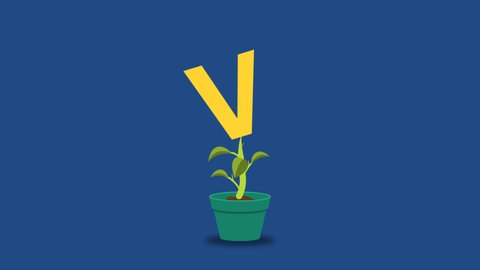 Financial Growth Concept of plant growing letter V