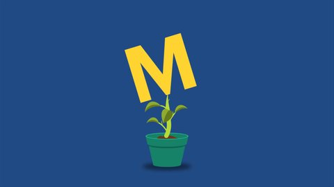 Financial Growth Concept of plant growing letter M