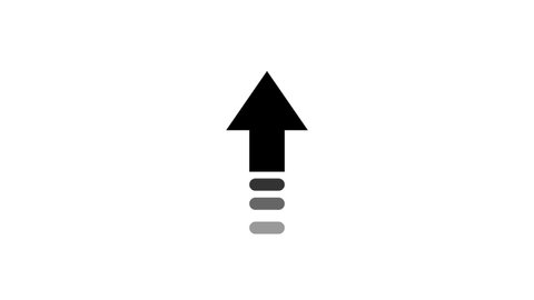 Animation Arrow Up Symbols on White Background. Animated black arrow from bottom to top on white background. Arrow motion business animation background.