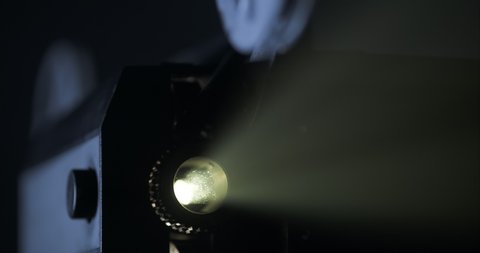 Super 8 Analog Film Projector Lens Close Up