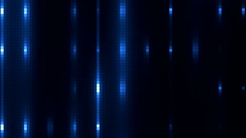 Bright blue flood lights disco background with vertical strips and lines. Seamless loop. 