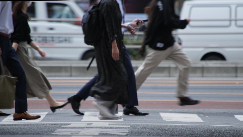 Japanese businessman going to work Royalty-Free Stock Footage #1060074629