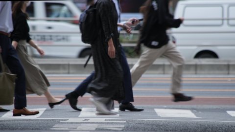 Japanese businessman going to work