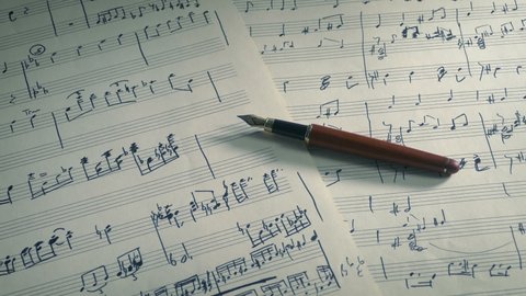 Pen On Hand Written Sheet Music