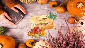 Autumn thanksgiving moody background-with squash background for Thanksgiving base Program seamless loopable HD Video 