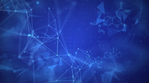 Medical, science and technology connections dots and lines Loop background. Abstract background with molecule DNA. concepts, Molecular structure futuristic structure presentation Animation.