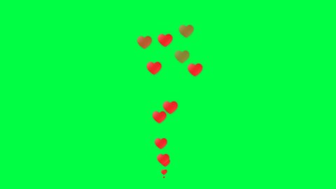 4K Social media Live style animated heart on green screen. 60 FPS