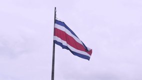 flag of costa rica moving in the wind