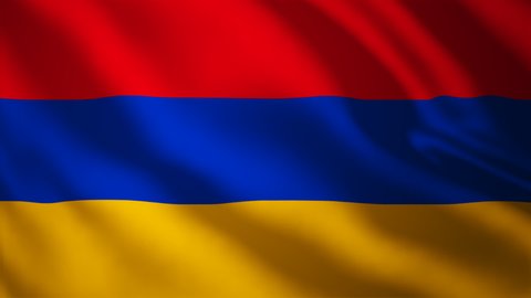 Steady Loopable Animation Shot Of Armenia Flag, Official Country Symbol With Waving Movements Of The Fabric