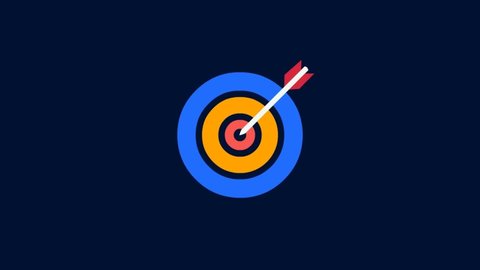 Arrow in Target- Video. Shooting a target precisely. Goal target precision