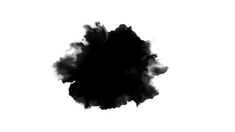 Black inks drop on white background.