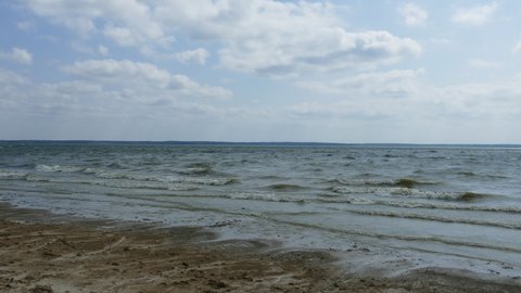 Waves along the lake shore
