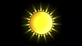 Sunny animated icon with black png background.