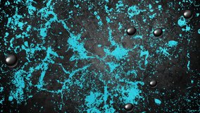 Grunge blue grey abstract motion background with black glossy balls. Seamless looping. Video animation Ultra HD 4K 3840x2160