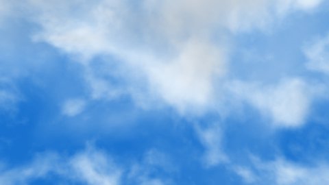 Realistic 1080p 3D animation of the white clouds moving against the blue sky, rendered as PNG RGBA (rgb+alpha). Transparent background.