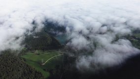 Drone Clip Nature Forest Valey Clouds Fog