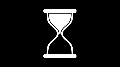 Hourglass waiting sign on transparent background with alpha channel. Animation of seamless loop.