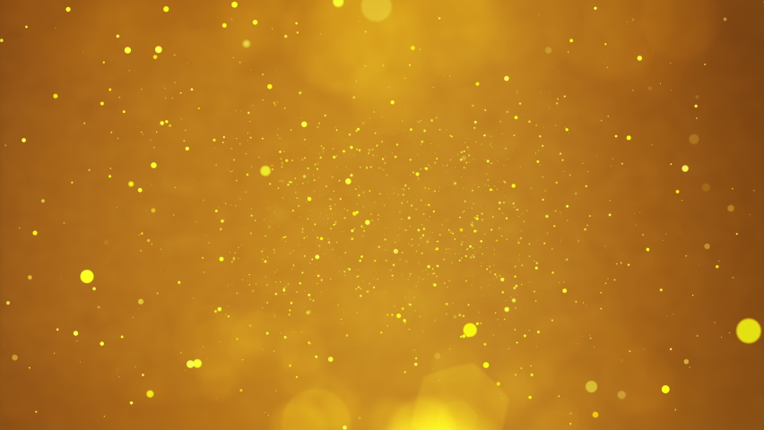 golden particles shining stars dust bokeh glitter awards dust abstract background. Futuristic glittering in space on gold background. Royalty-Free Stock Footage #1060163933