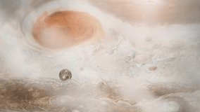 Ganymede, Moon of Jupiter, orbiting the Planet. Elements of this video furnished by NASA.  - Powered by Shutterstock - Get 15% off with code: PIKWIZARD15