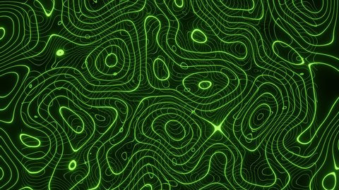 Green glow waves abstract background. Seamless loop texture. Dynamic liquid. Wavy backdrop. looped animation. Video de stock
