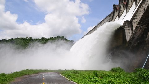 The dam Khun Dan Prakarn Chon is a dam with hydroelectric power plant  and  irrigation and flood protection in the district of Mueang Nakhon Nayok Province,Thailand 