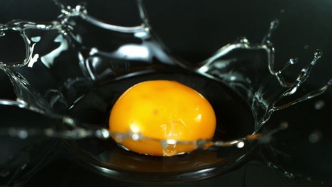Super Slow Motion Shot of Egg Splash at 1000 fps.