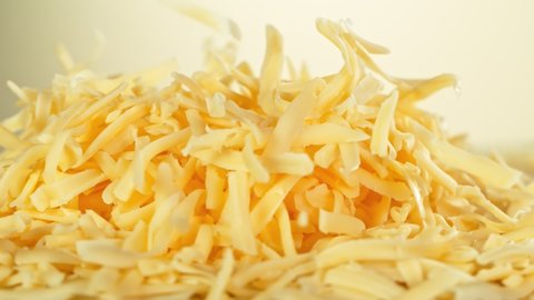Super Slow Motion Shot of Falling Grated Cheese at 1000 fps.